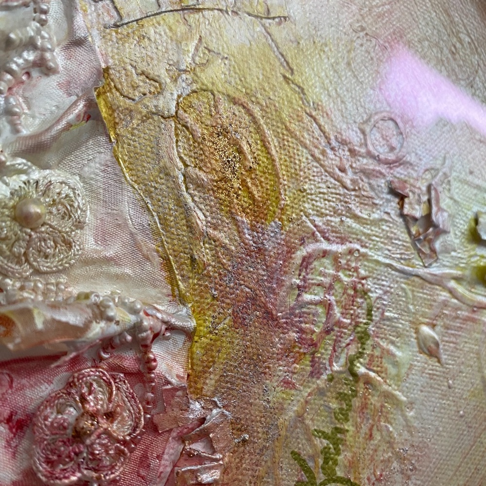 Abstract Textured Art in Gold Frame